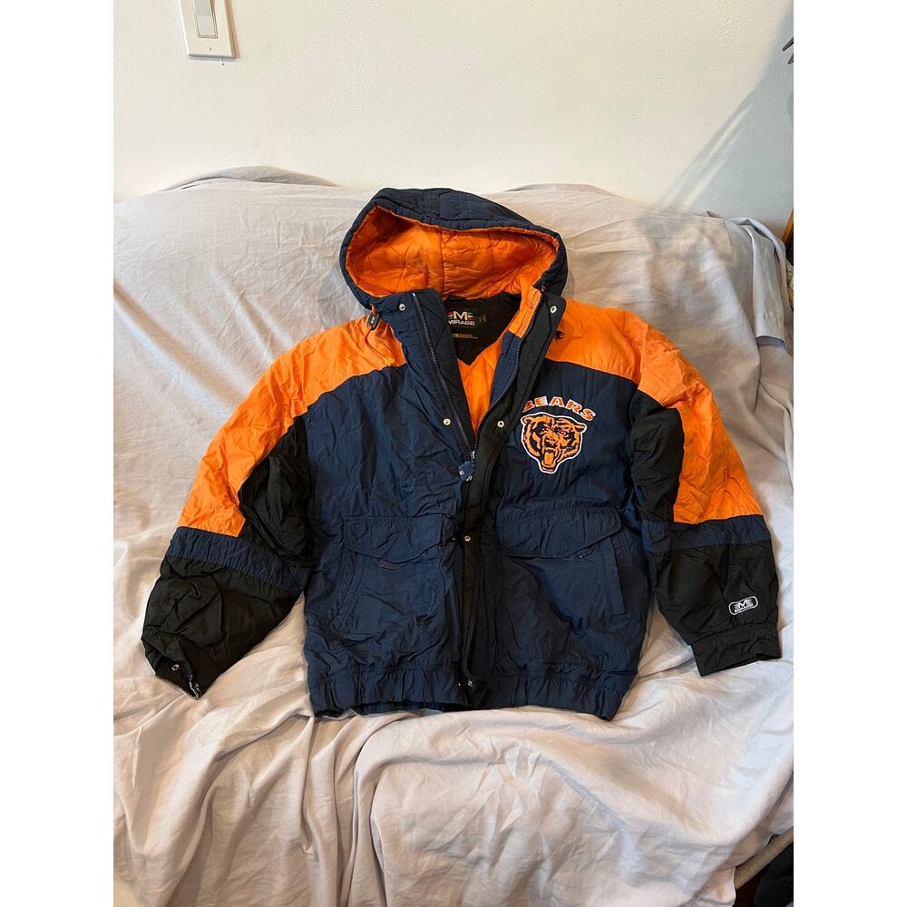 Chicago Bears Orange & Navy Puffer Jacket - Men's Ski/Snowboard